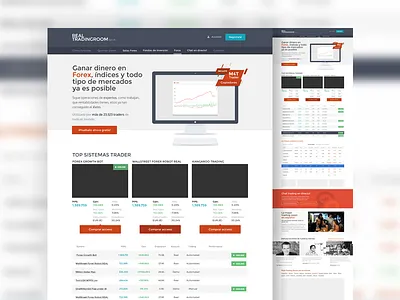 Real Trading Homepage layout broker business clean flat forex homepage layout markets web website
