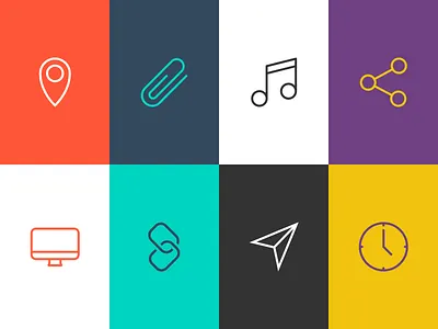 Outline Icon Set Preview bryn taylor colour icon set iconography icons line outline set stroke ui
