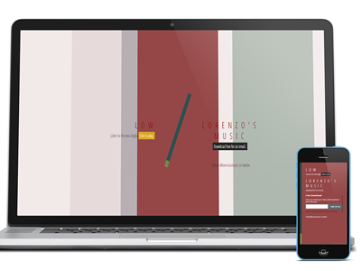 Low Download Landing Page css3 js lead generation music player responsive