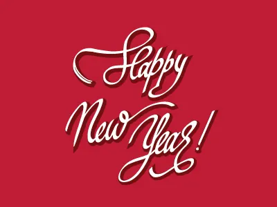 Happy New Year! calligraphy handwriting lettering script typography