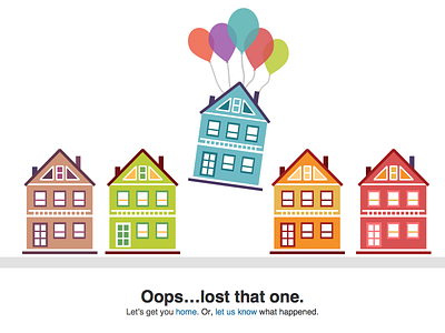 Painted Ladies apartments balloons flat illustration