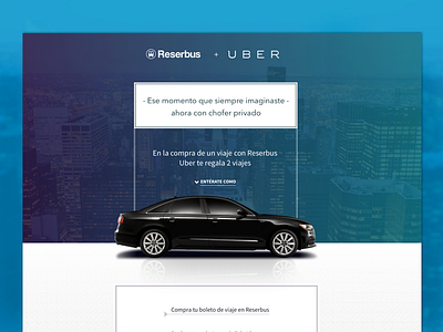 Uber promotion blue landing uber ui