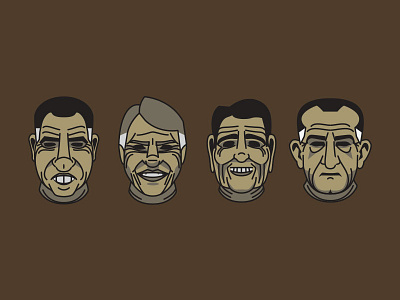 Point Break Presidents Masks icon illustration logo portrait