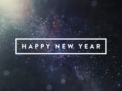 Happy New Year Dribbblers! 2015 bokeh glow happy new year stars typography