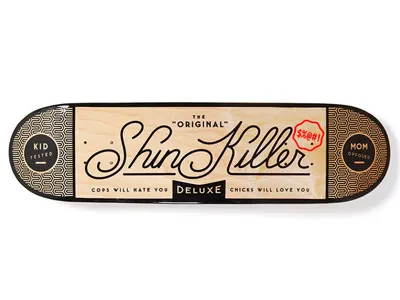 Shin Killer custom deck design fundraiser paint project loop skateboard