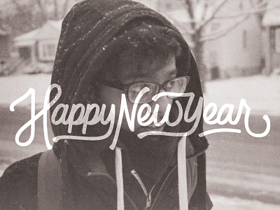 Happy New Year! type typography vector