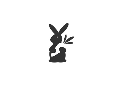 Rabbit Loves Carrot - Logo / mark awesome creative logos beautiful great superb carrot illustration minimal flat idea clever love logo icon brand best logotype black white creative negative space rabbit animal modern fantastic vintage inpiration inspirational wonderful fabulous