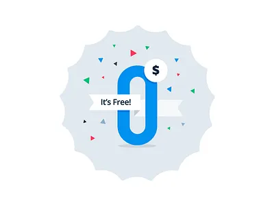 Celebrating Free badge blue confetti cost flat free green palette price ribbon zero