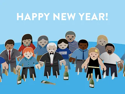 Happy New Year 3d happy new year illustration playpress