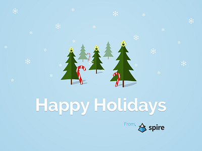 Happy Holidays candy canes christmas happy holidays snow snowflakes spire trees