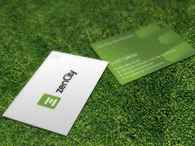 Zen City logo business card green zen zencity