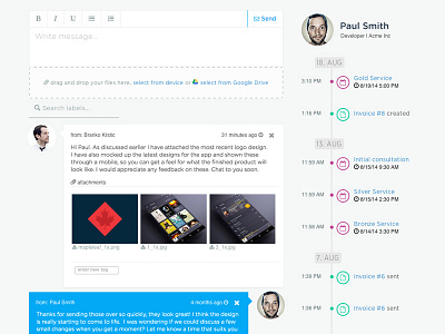 Client Timeline clients crm flat startup timeline web webapp