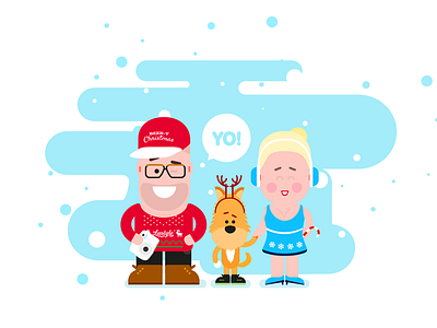 liestyle* X-mas cartoon characters ciocia liestyle piesek snow tits vector winter wujaszek xmas