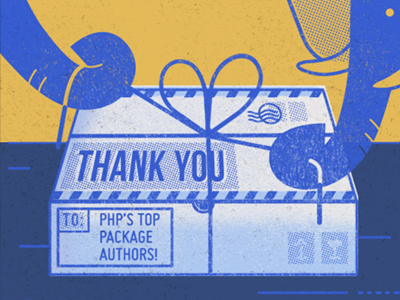 Thank You elephant gift illustration package texture