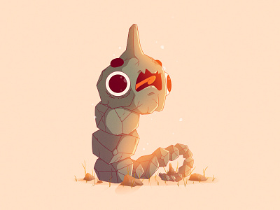 Onix | #95 95 gaming illustration monster nintendo onix pocket pokemon