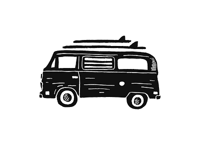 Beach Cruiser beach bus cruiser hand drawn illustration sketch surf vintage