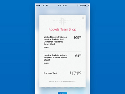 Receipt Confirmation app interaction ios iphone mobile ui