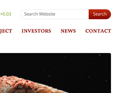 Red Moon Potash Website Navigation banner button design development header navigation search website