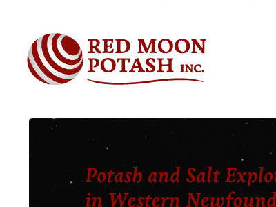 Red Moon Potash Website Header banner design development header logo website