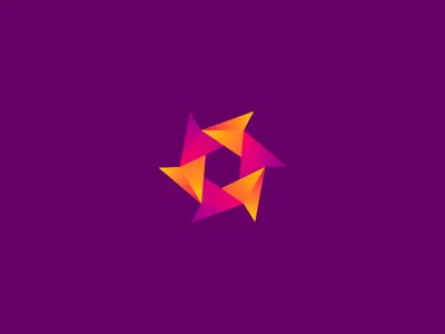 Ritm arrow dance gradient logo mark