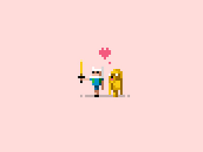 Man's best friend. 8 bit adventure time character finn jake pixel