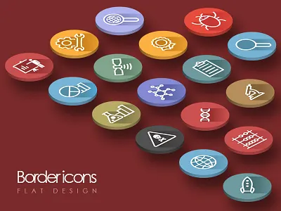Border icons — flat icons set border design flat icon icons set