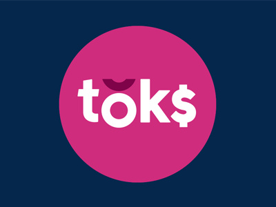 Toks branding - alternative route blue bold branding circle identity logo money pink token