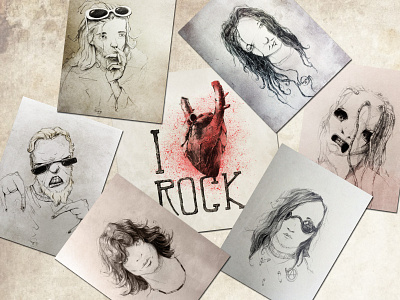 I HEART ROCK art doors drawing graphic grob grotesque illustration korn metallica nirvana rock slipknot