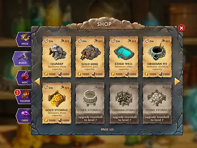Game shop shop stone ui