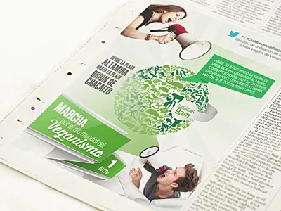 World Vegan Day Newspaper advertising adverting eating flyer human newspaper vegan vegetarian