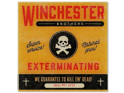 Winchester Brothers Exterminating matchbook supernatural vintage