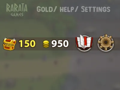 Upmenu design game gamedev gold help icon menu settings tablet talents ui