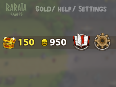 Upmenu design game gamedev gold help icon menu settings tablet talents ui