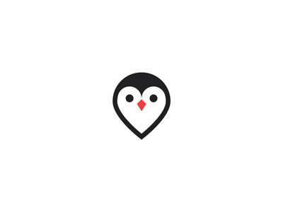 Penguin+heart heart logo mark penguin