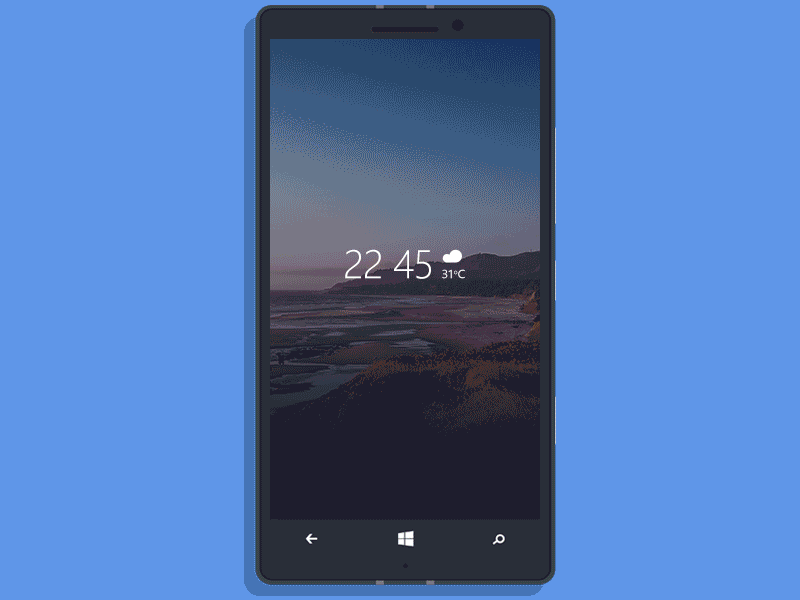 WP 10 Concept Animation concept flat metro mobile phone ui ux windows windows 10