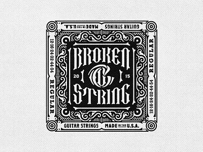 Broken Badge badge custom lettering guitar label packaging
