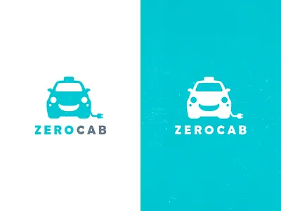 Zero Cab Logo brand branding cab car green identity logo logo design mark shape taxi transportation