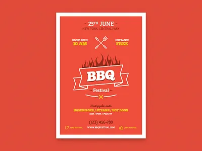 Bbq poster, vol.1 barbecue bbq eps event festival hot hot dog invitation party poster steak template