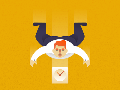 Stressed fat flat gradients illustration illustrator miguelcm office slave strees