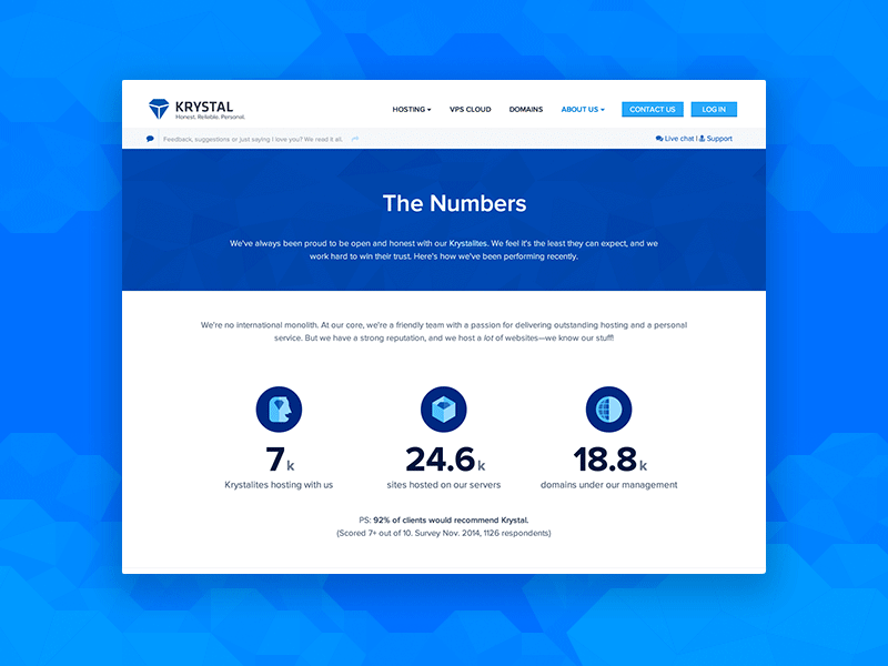 Krystal Stats clean cloud hosting icon iconography krystal minimal responsive vps web design