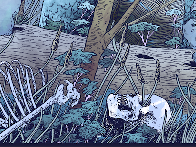 Preview bones digital foliage forest illustration nature skeleton tree wip woods
