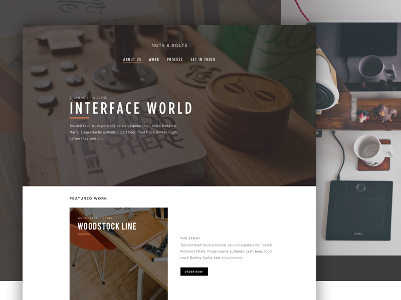 Nuts & Bolts clean flat furniture portfolio studio web web design