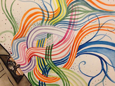 Out the Dog Door dog lines magical rainbow scent smell watercolor