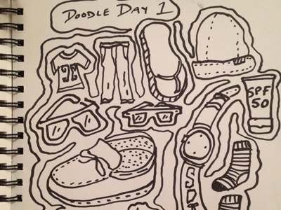 #wedoodle Day 1 doodle drawing glasses hat illustration jeans shirt sketch sketchbook watch