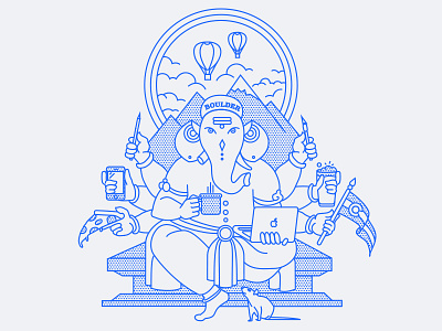 Ganesha boulder colorado elephant ganesha illustration vector