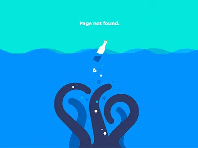 404 404 design detroit error flat freelance monster portfolio sea squid ui ux
