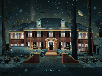 Home Alone Mondo Poster christmas dan kuhlken dkng home alone house mondo nathan goldman night poster print