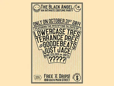 The Black Angel Flyer dj flyer halloween minimal music pattern poster typography