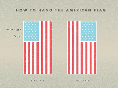 How To Hang The American Flag america american flag guide illustration reference stars stripes united states usa