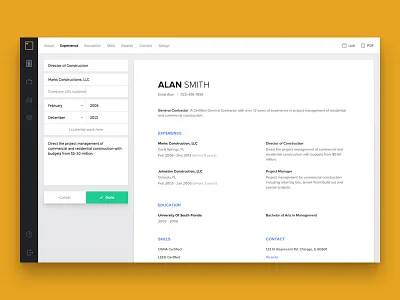 Represent Dashboard dashboard represent resume resume builder